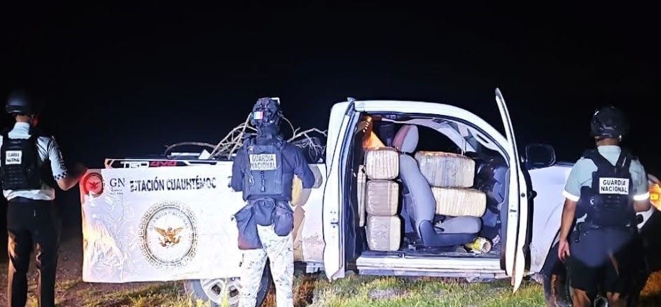 Aseguran más de 275 kilos de marihuana en Cuauhtémoc; Guardia Nacional refuerza la “Operación Frontera Norte”