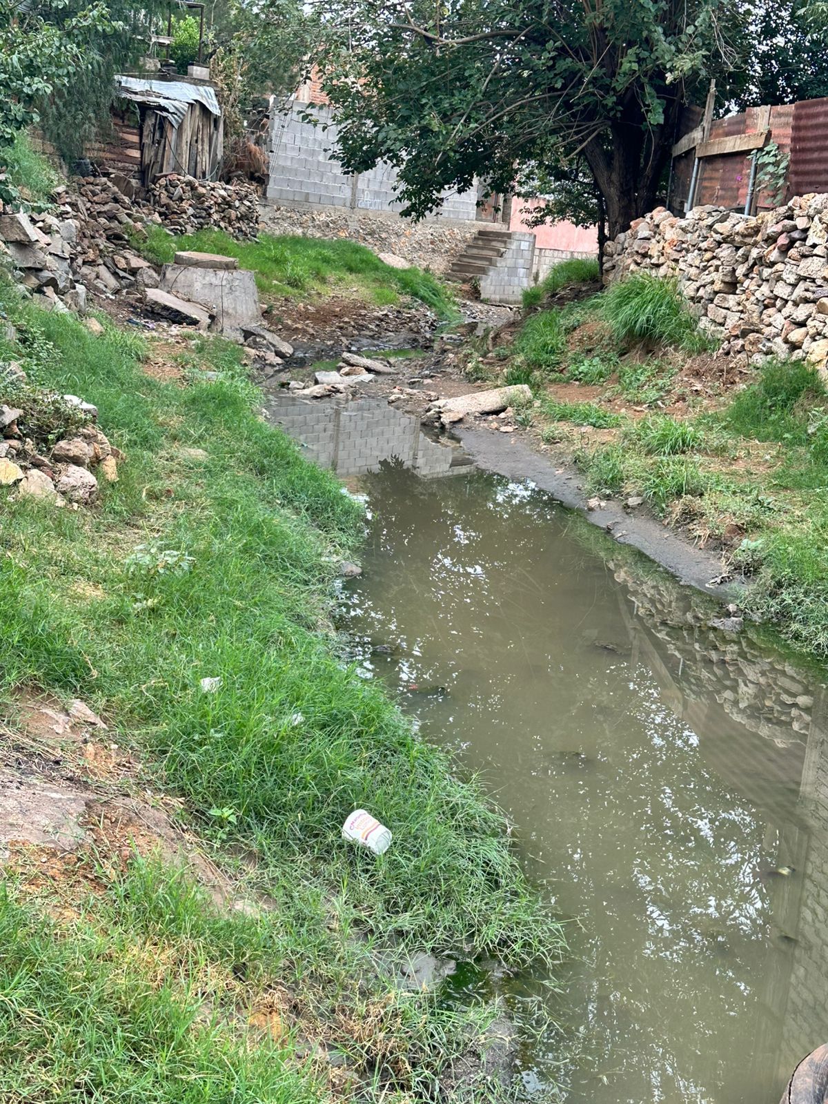 Vecinos denuncian drenaje colapsado en el Arroyo de Las Adelitas