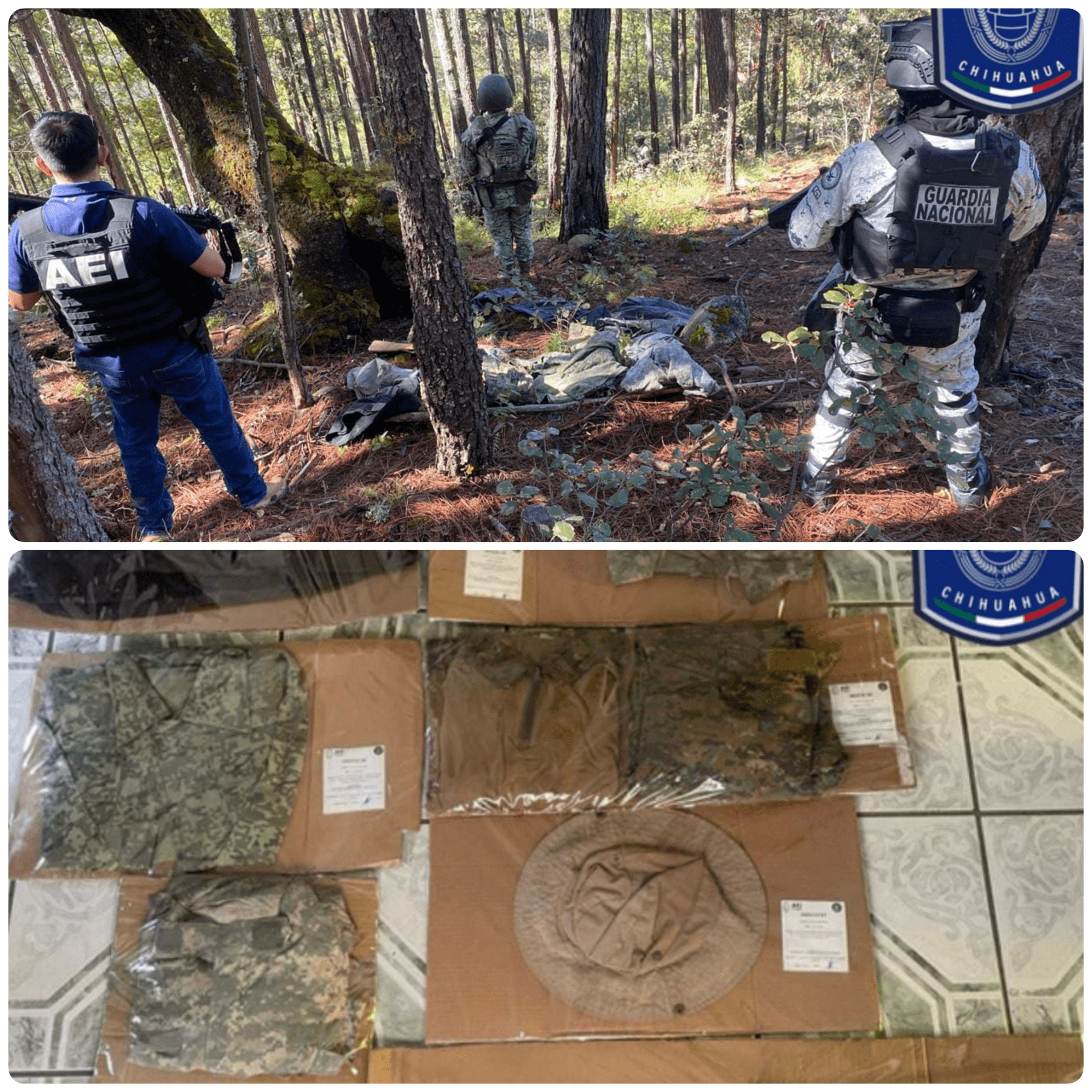 Aseguran fusil y equipo táctico en Guadalupe y Calvo