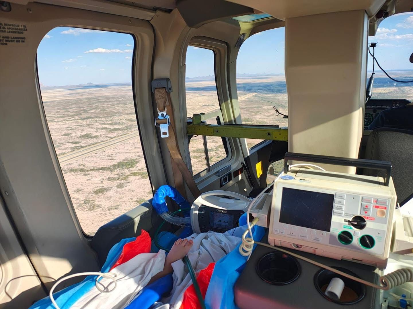 Realiza SSPE traslado aeromédico de emergencia de Ciudad Cuauhtémoc a Torreón