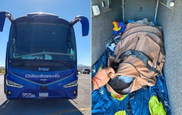 Aseguran en camión de pasajeros casi 44 kilos de cristal; hay dos detenidos