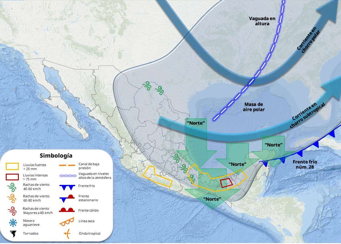 Prevén bajas temperaturas en el estado por frente frío 28