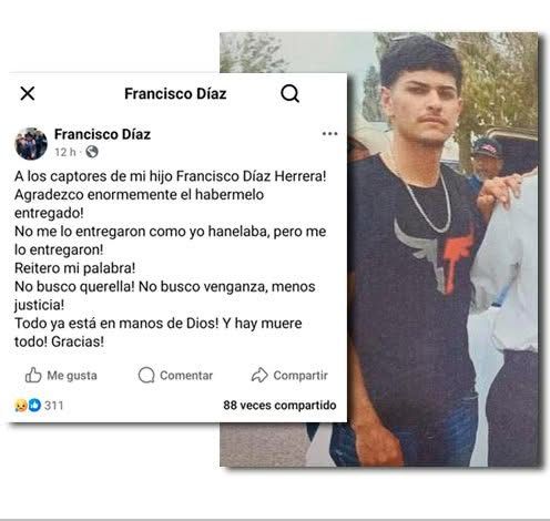 “A los captores de mi hijo, gracias por entregármelo”; hallan sin vida a Paquito