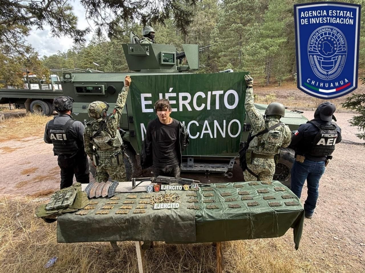 Detienen en Guadalupe y Calvo a joven armado con fusil y casi 600 cartuchos
