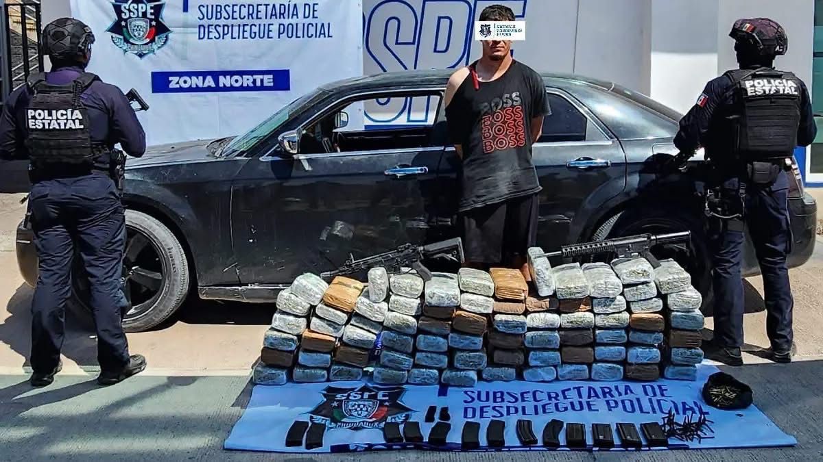 Aseguran arsenal y 73 kilos de marihuana en operativo en Ojinaga