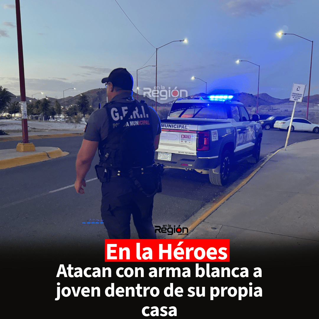 Hombre resulta lesionado con cuchillo; agresor entra a su domicilio y huye