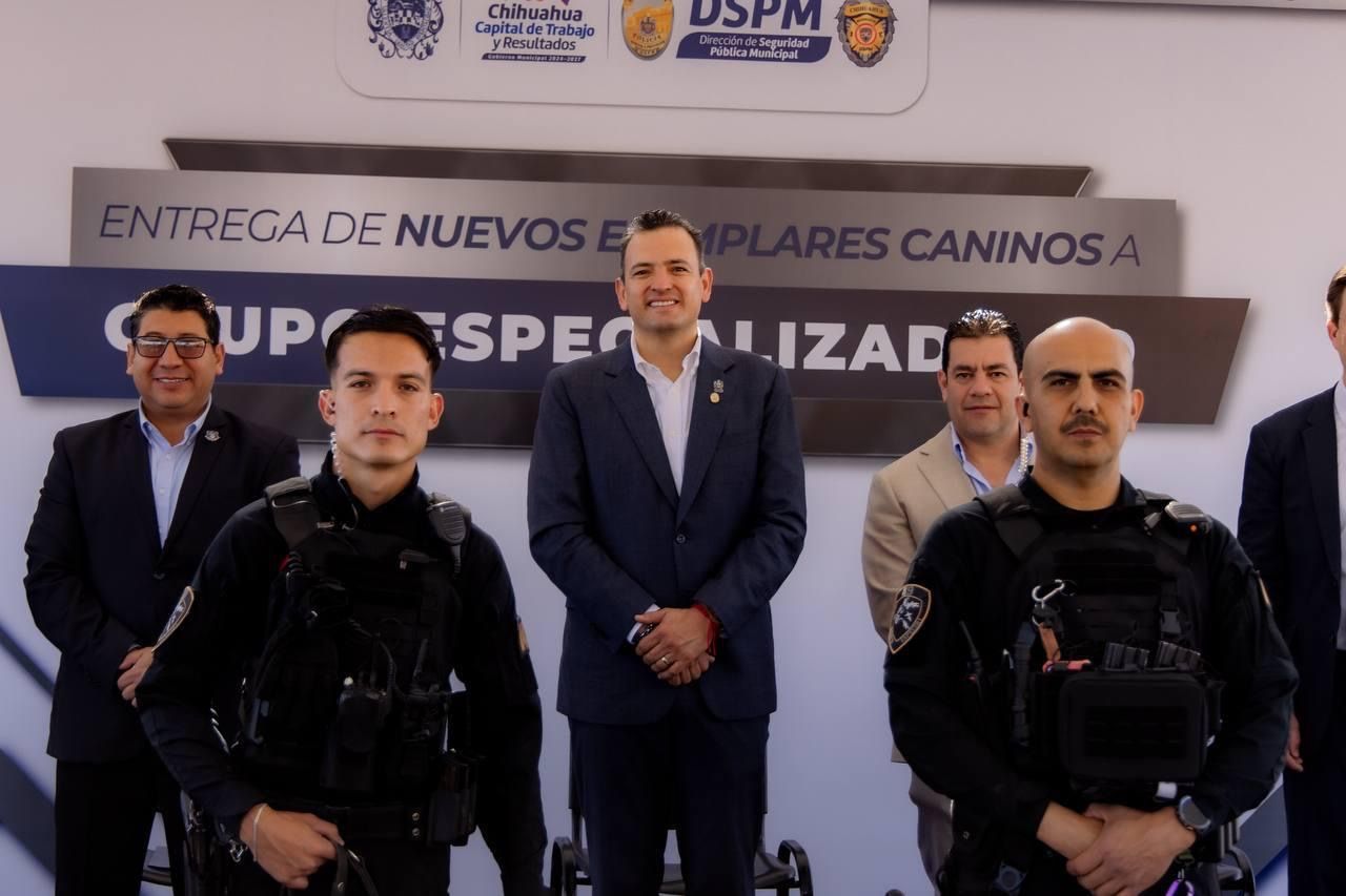 Marco Bonilla refuerza seguridad en Chihuahua con 10 nuevos binomios K-9