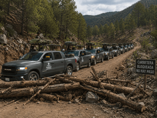 Convoy de la Fiscalía de Durango no logra ingresar a El Durazno por bloqueos del crimen organizado