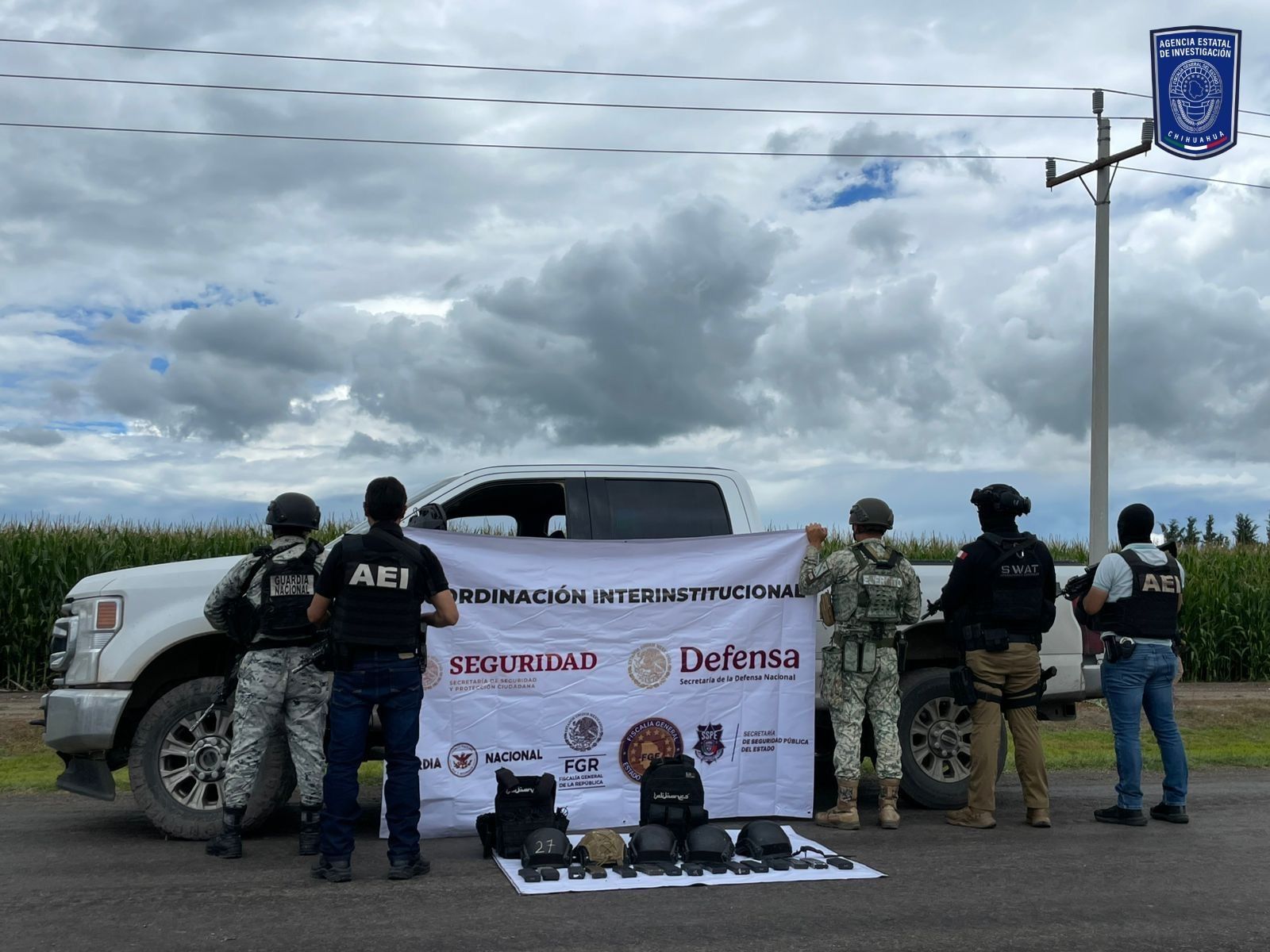 Enfrentamiento en Bachíniva: aseguran camioneta robada y arsenal