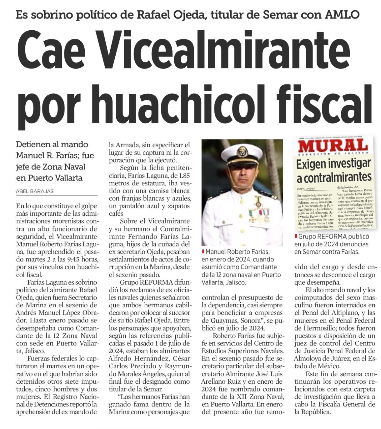 Cae Vicealmirante por huachicol fiscal