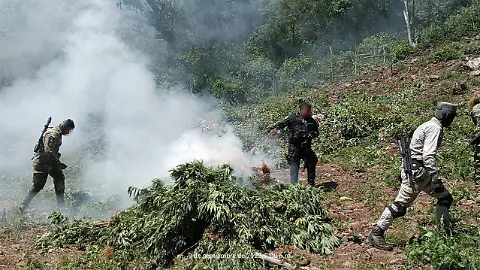 Desarticulan dos bandas delictivas en Ojinaga y Moris; aseguran lanzagranadas, arsenal y vehículos robados