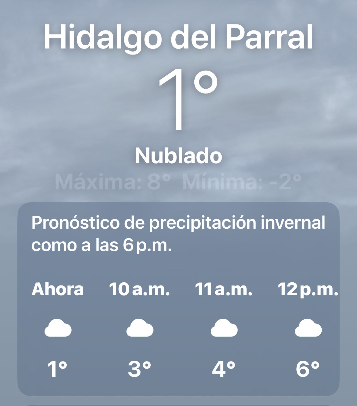 Arrecia el frío; Parral amanece a -3 grados
