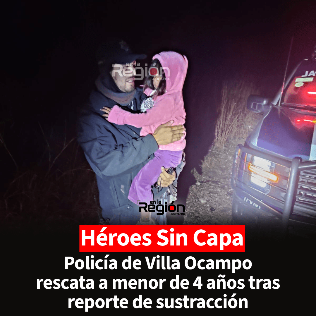 Policías de Ocampo Durango rescatan a menor de 4 años tras ser sustraída.