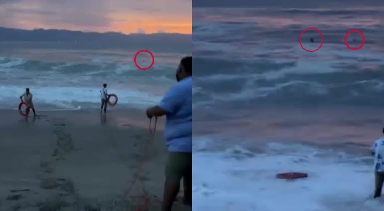 Tragedia en Puerto Vallarta: fuerte ola arrastra a dos jóvenes; buscan a una